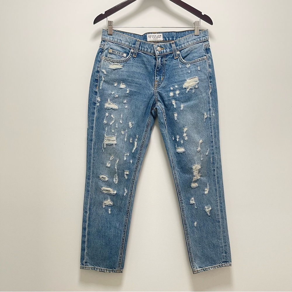 Derek Lam Mika Mid Rise Girlfriend Distressed Blue Jean Size 26 - Picture 2 of 14
